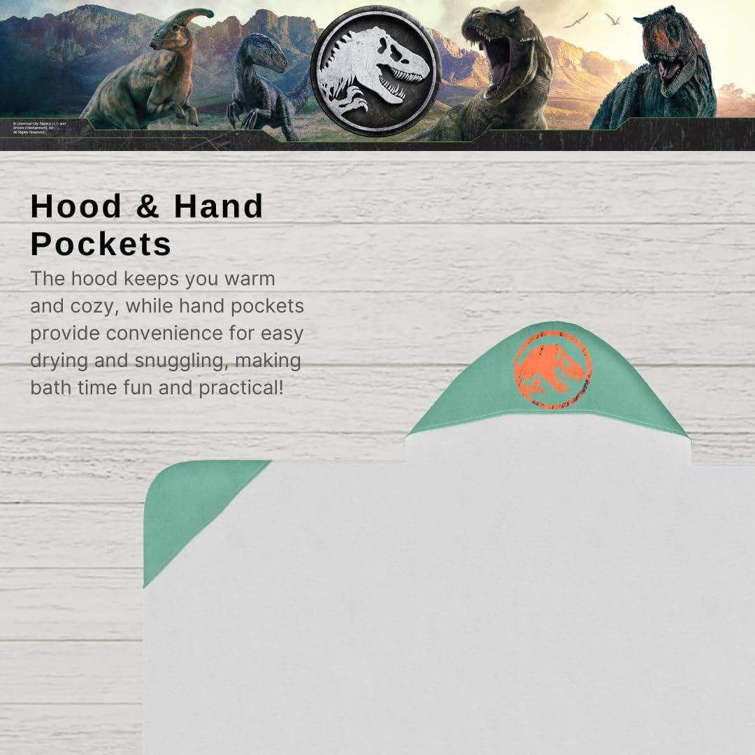 imageMs Rachel Kids Super Soft BathPoolBeach Soft Cotton Terry Hooded Towel Wrap 24 in x 50 in Officially Licensed Product By FrancoJurassic World Arorable