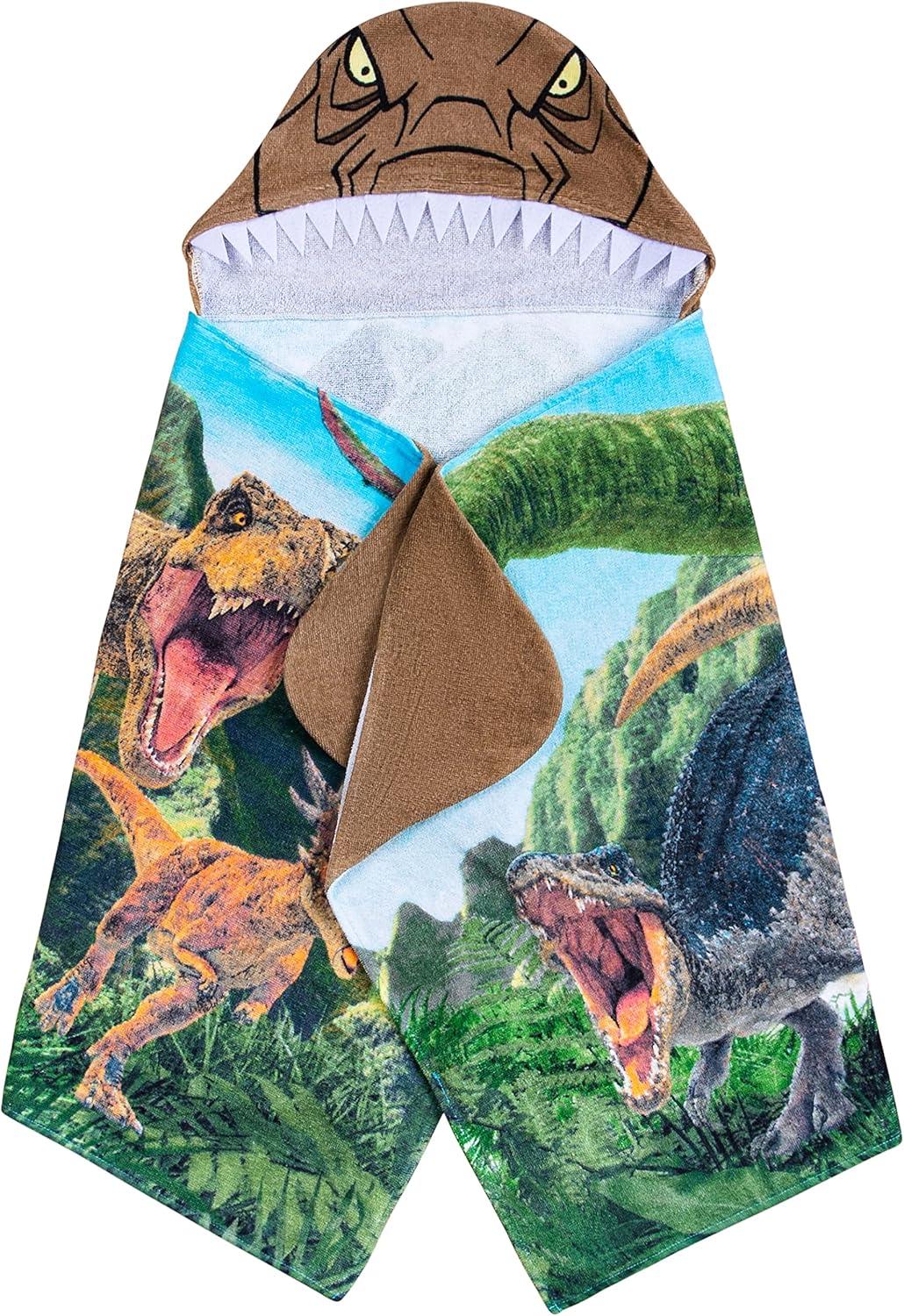 imageMs Rachel Kids Super Soft BathPoolBeach Soft Cotton Terry Hooded Towel Wrap 24 in x 50 in Officially Licensed Product By FrancoJurassic World Dominion