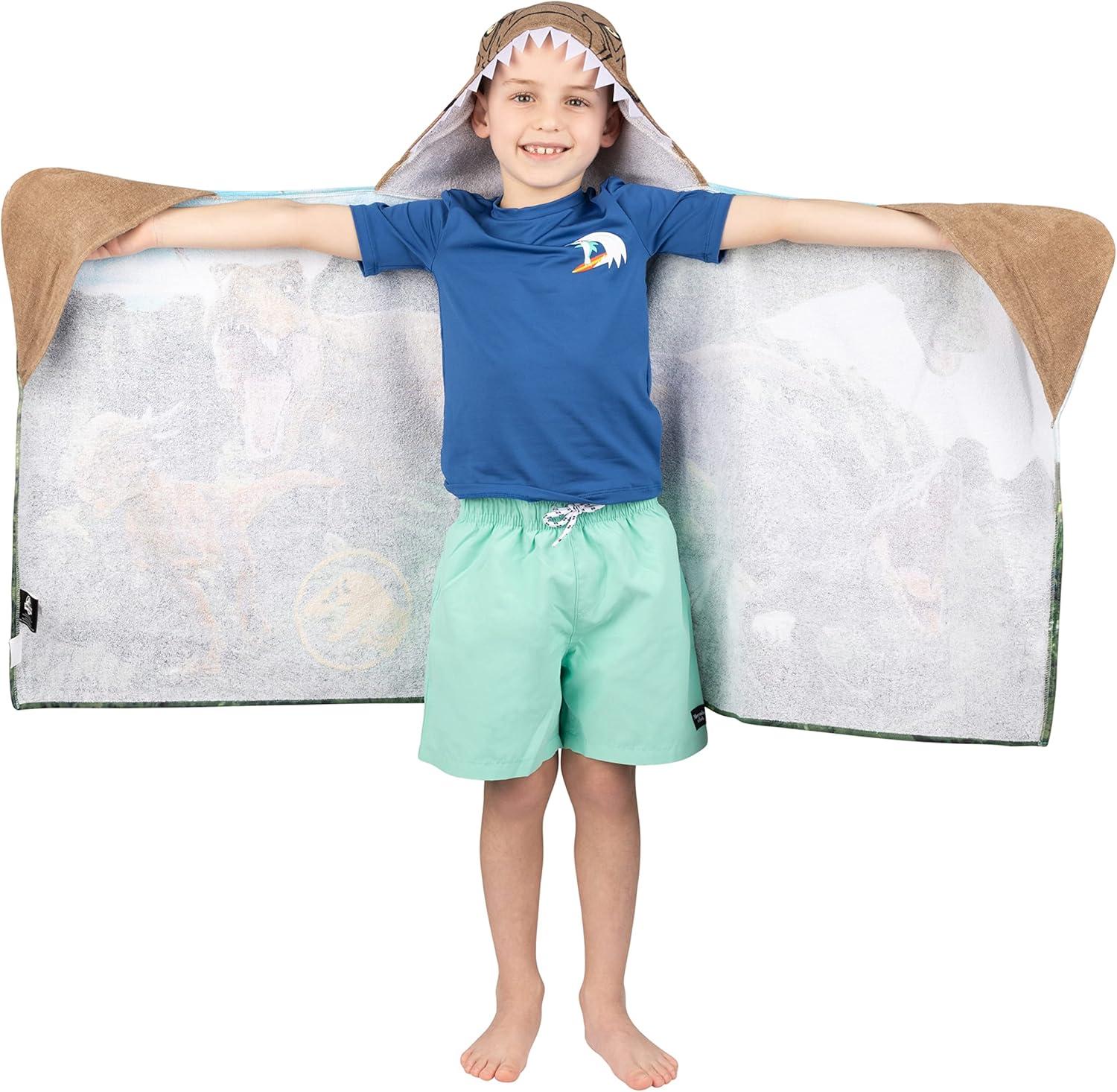 imageMs Rachel Kids Super Soft BathPoolBeach Soft Cotton Terry Hooded Towel Wrap 24 in x 50 in Officially Licensed Product By FrancoJurassic World Dominion