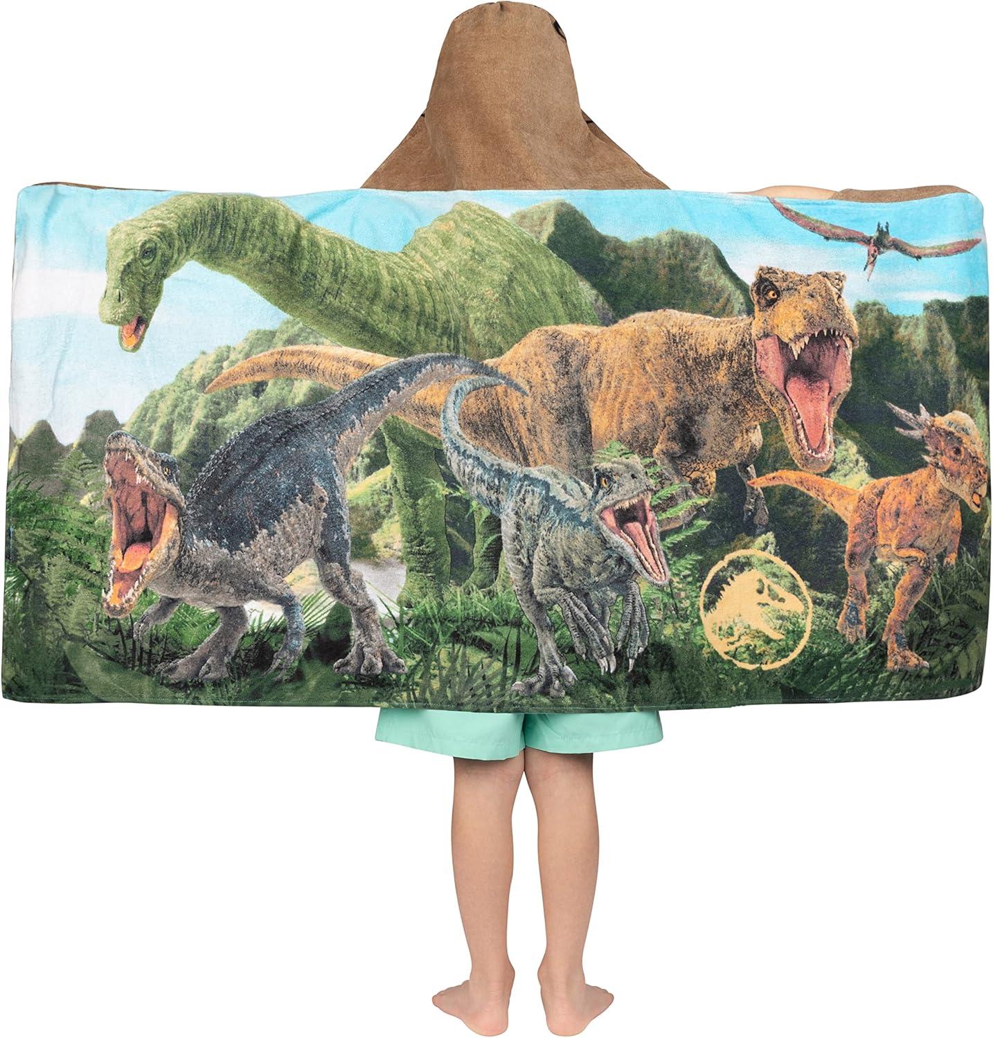 imageMs Rachel Kids Super Soft BathPoolBeach Soft Cotton Terry Hooded Towel Wrap 24 in x 50 in Officially Licensed Product By FrancoJurassic World Dominion