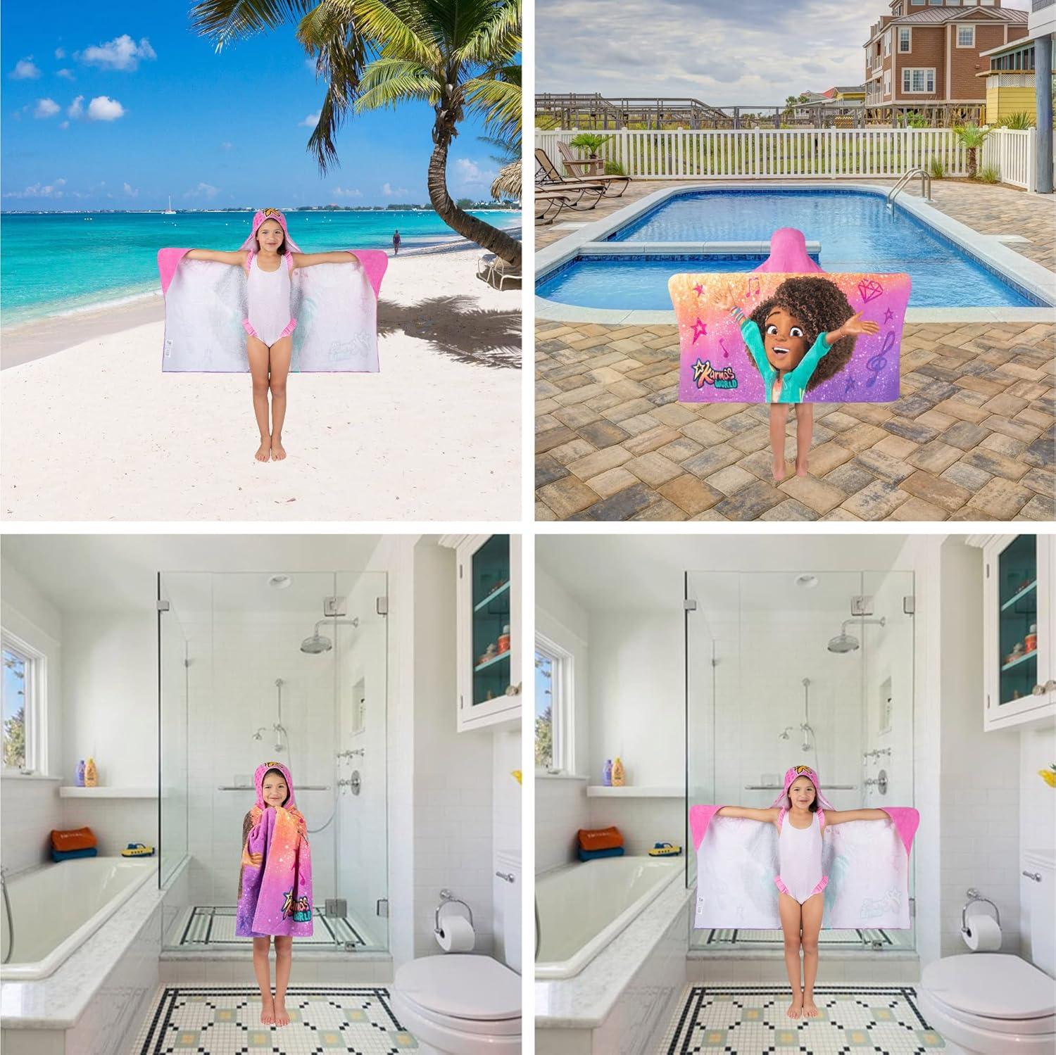 imageMs Rachel Kids Super Soft BathPoolBeach Soft Cotton Terry Hooded Towel Wrap 24 in x 50 in Officially Licensed Product By FrancoKarmas World