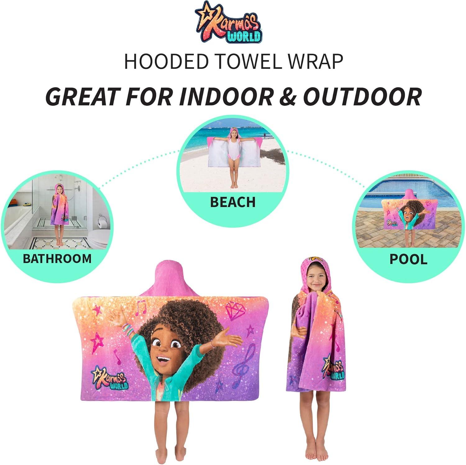 imageMs Rachel Kids Super Soft BathPoolBeach Soft Cotton Terry Hooded Towel Wrap 24 in x 50 in Officially Licensed Product By FrancoKarmas World