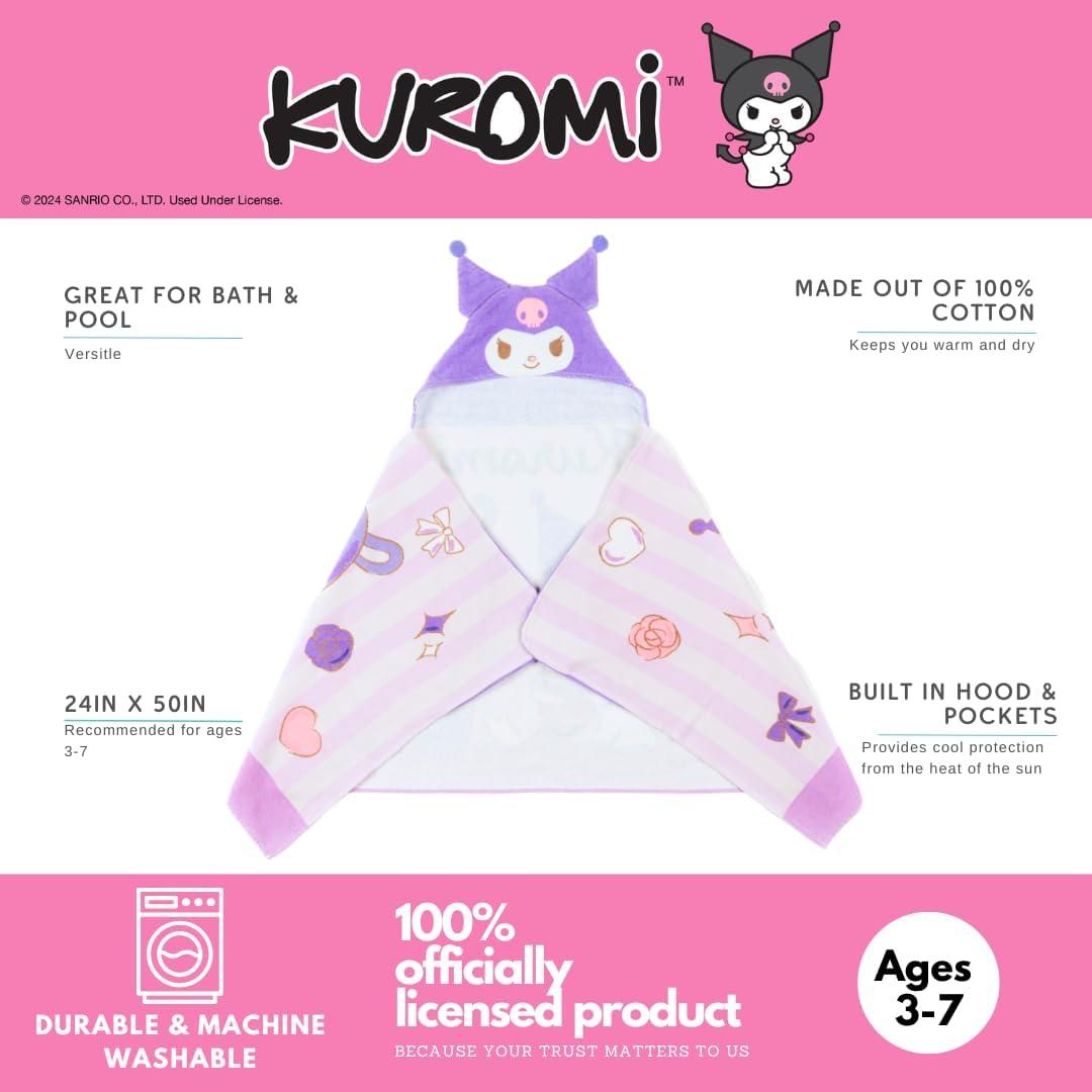 imageMs Rachel Kids Super Soft BathPoolBeach Soft Cotton Terry Hooded Towel Wrap 24 in x 50 in Officially Licensed Product By FrancoKuromi