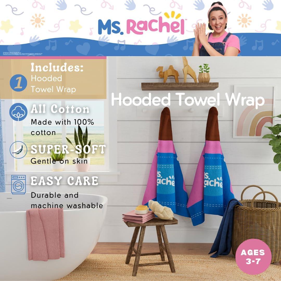imageMs Rachel Kids Super Soft BathPoolBeach Soft Cotton Terry Hooded Towel Wrap 24 in x 50 in Officially Licensed Product By FrancoMs Rachel Joy of Learning