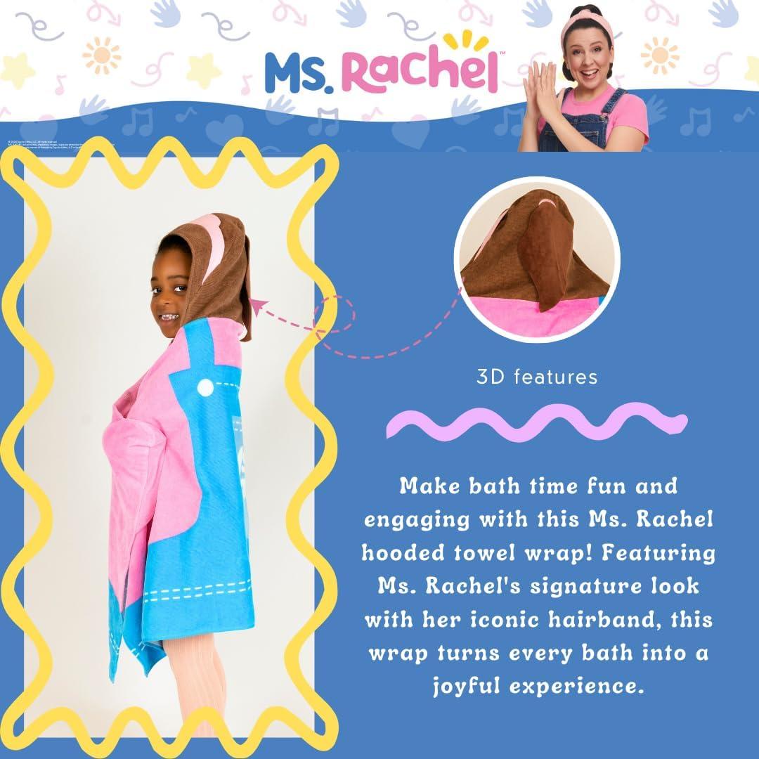 imageMs Rachel Kids Super Soft BathPoolBeach Soft Cotton Terry Hooded Towel Wrap 24 in x 50 in Officially Licensed Product By FrancoMs Rachel Joy of Learning