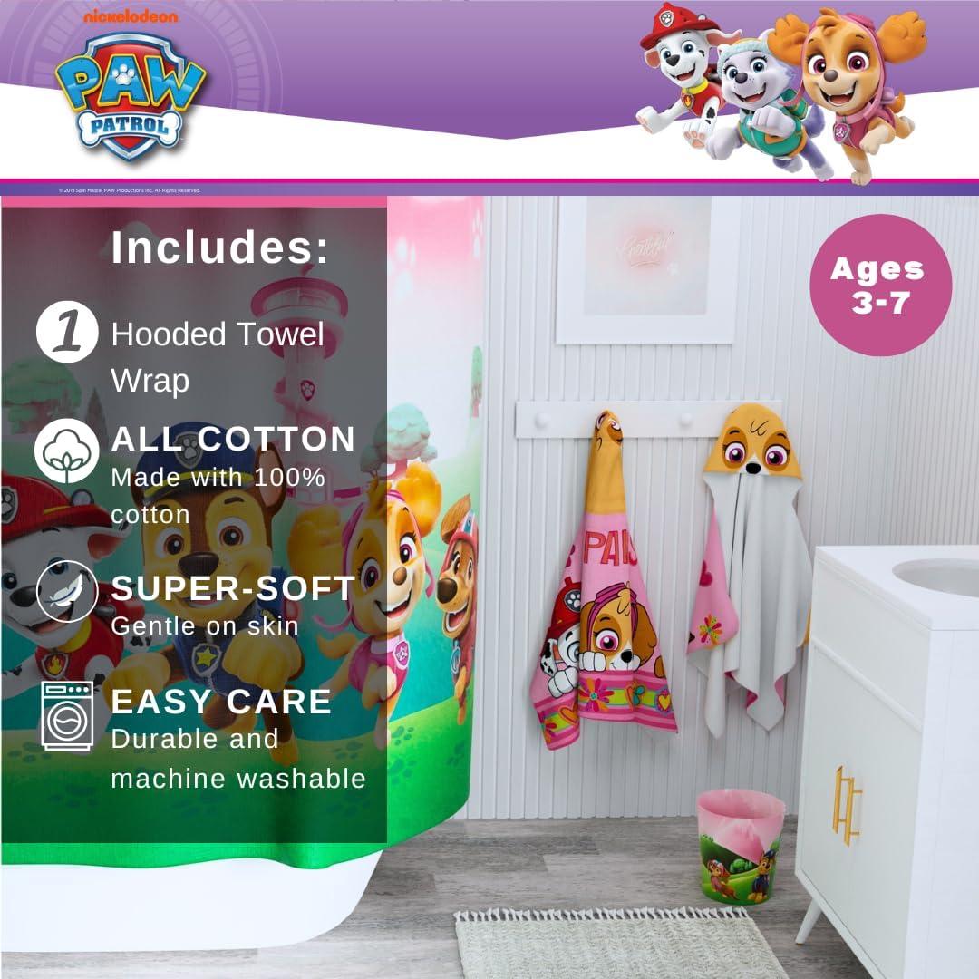 imageMs Rachel Kids Super Soft BathPoolBeach Soft Cotton Terry Hooded Towel Wrap 24 in x 50 in Officially Licensed Product By FrancoPaw Patrol Girl Pawesome Pups