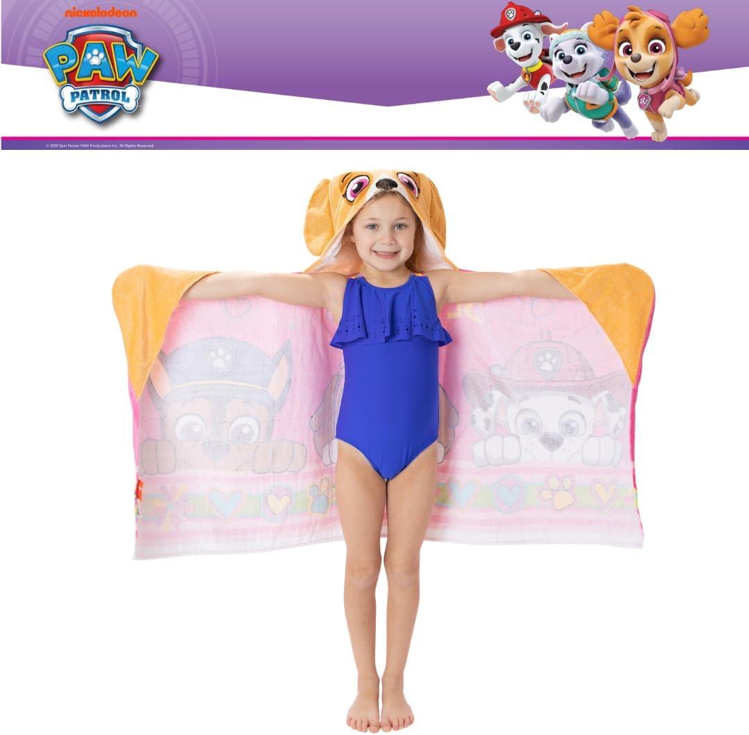 imageMs Rachel Kids Super Soft BathPoolBeach Soft Cotton Terry Hooded Towel Wrap 24 in x 50 in Officially Licensed Product By FrancoPaw Patrol Girl Pawesome Pups