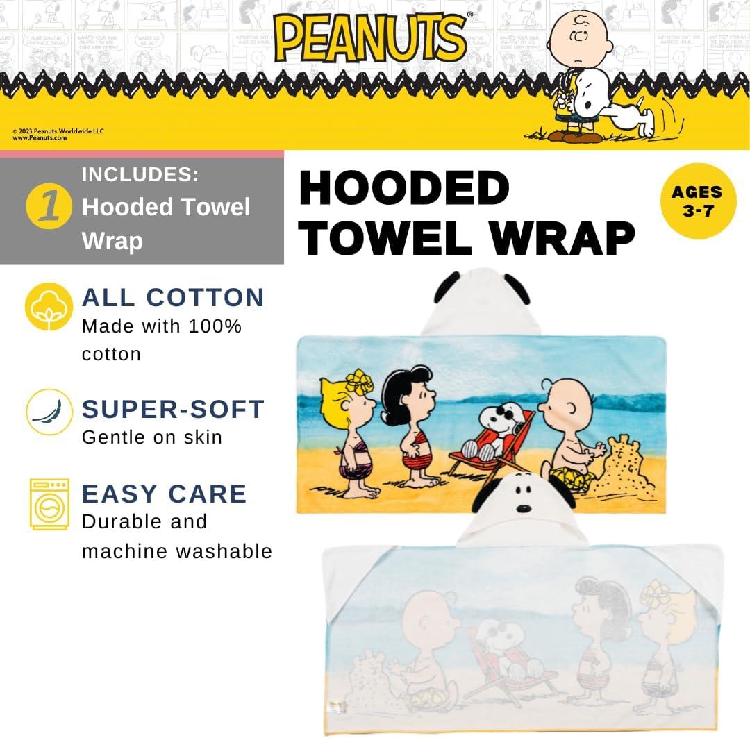 imageMs Rachel Kids Super Soft BathPoolBeach Soft Cotton Terry Hooded Towel Wrap 24 in x 50 in Officially Licensed Product By FrancoPeanuts