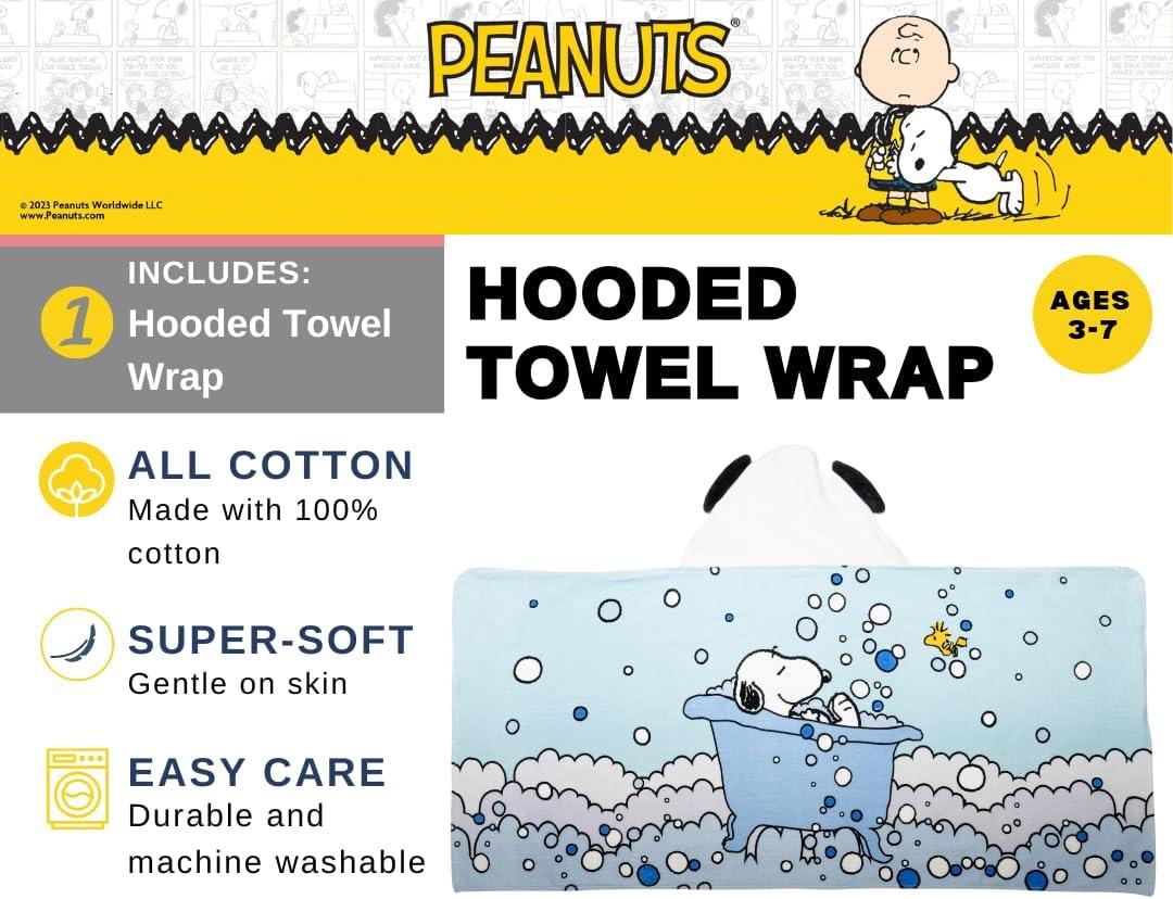 imageMs Rachel Kids Super Soft BathPoolBeach Soft Cotton Terry Hooded Towel Wrap 24 in x 50 in Officially Licensed Product By FrancoPeanuts Bubble Up