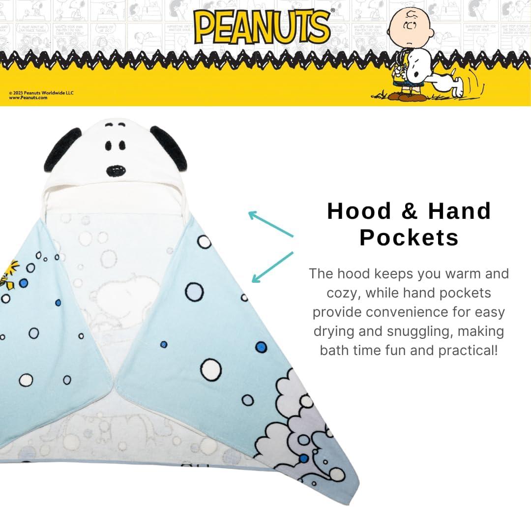 imageMs Rachel Kids Super Soft BathPoolBeach Soft Cotton Terry Hooded Towel Wrap 24 in x 50 in Officially Licensed Product By FrancoPeanuts Bubble Up
