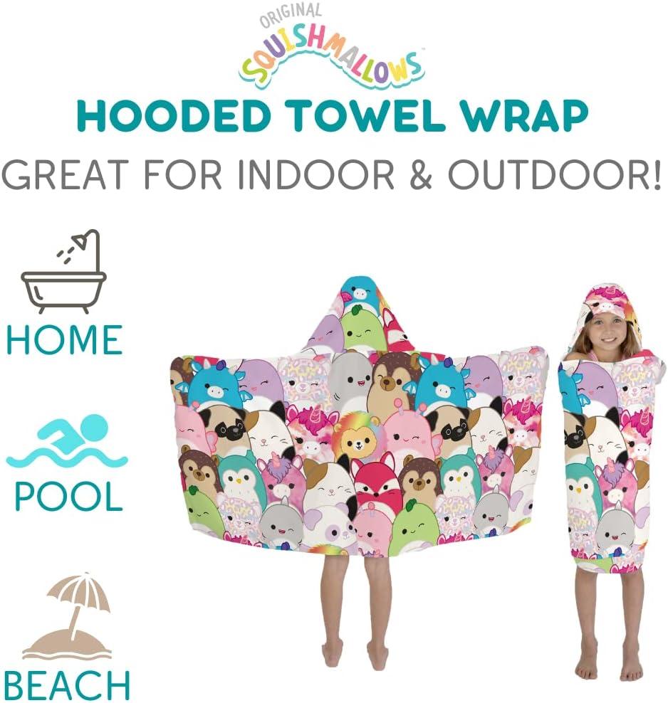 imageMs Rachel Kids Super Soft BathPoolBeach Soft Cotton Terry Hooded Towel Wrap 24 in x 50 in Officially Licensed Product By FrancoSquishmallows