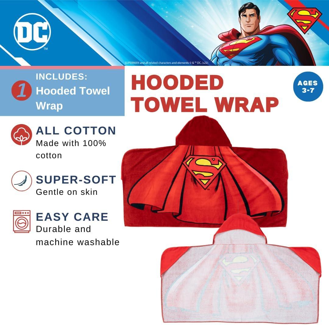 imageMs Rachel Kids Super Soft BathPoolBeach Soft Cotton Terry Hooded Towel Wrap 24 in x 50 in Officially Licensed Product By FrancoSuperman