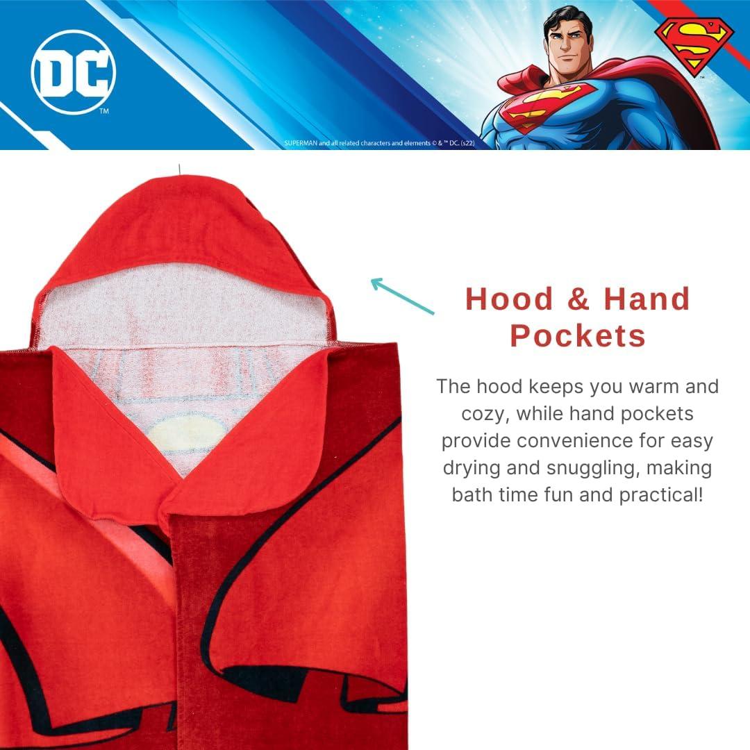 imageMs Rachel Kids Super Soft BathPoolBeach Soft Cotton Terry Hooded Towel Wrap 24 in x 50 in Officially Licensed Product By FrancoSuperman