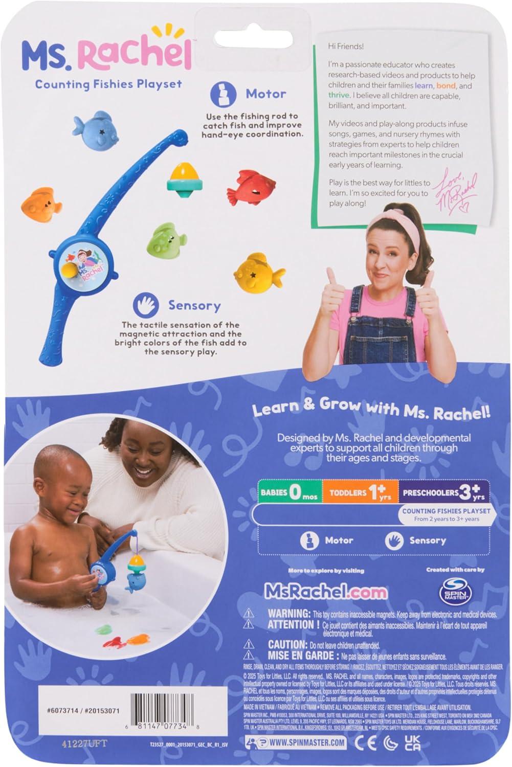 imageMs Rachel Official Counting Fishes Playset with 5 Floatable Toy Fish Educational Toys ampamp Toddler Toys for Girls ampamp Boys Ages 23 Years