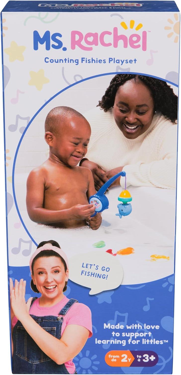 imageMs Rachel Official Counting Fishes Playset with 5 Floatable Toy Fish Educational Toys ampamp Toddler Toys for Girls ampamp Boys Ages 23 Years