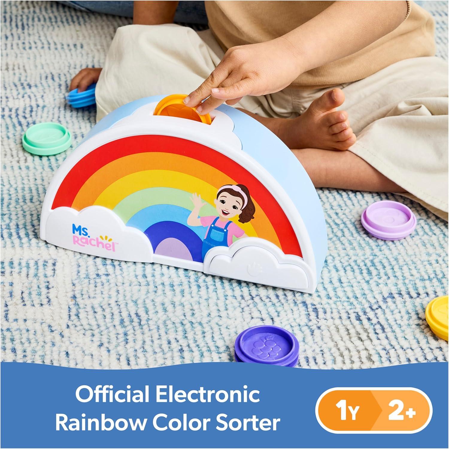 imageMs Rachel Official Electronic Rainbow Color Sorter with Lights Music ampamp Sounds 7 Colors Educational Toys ampamp Toddler Toys for Girls ampamp Boys Ages 12