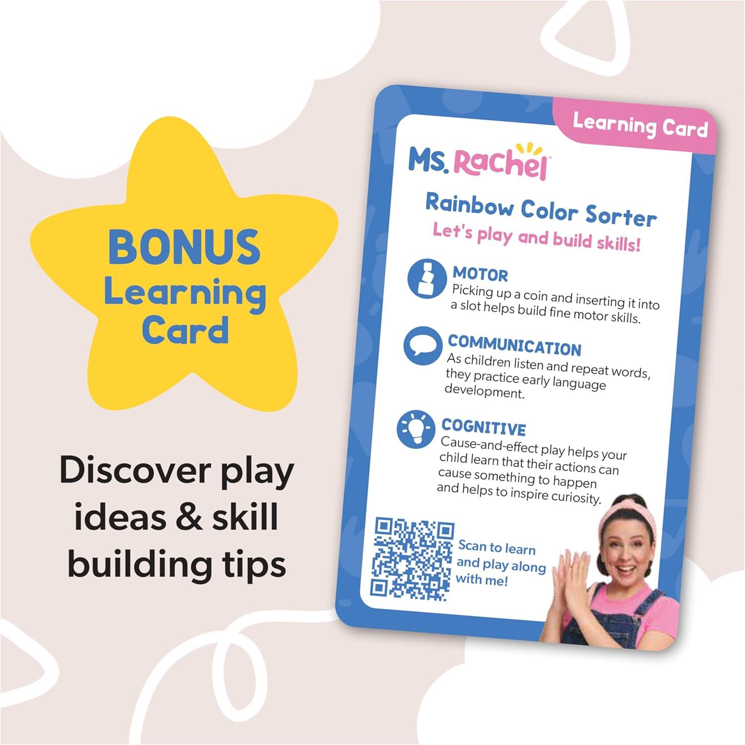 imageMs Rachel Official Electronic Rainbow Color Sorter with Lights Music ampamp Sounds 7 Colors Educational Toys ampamp Toddler Toys for Girls ampamp Boys Ages 12