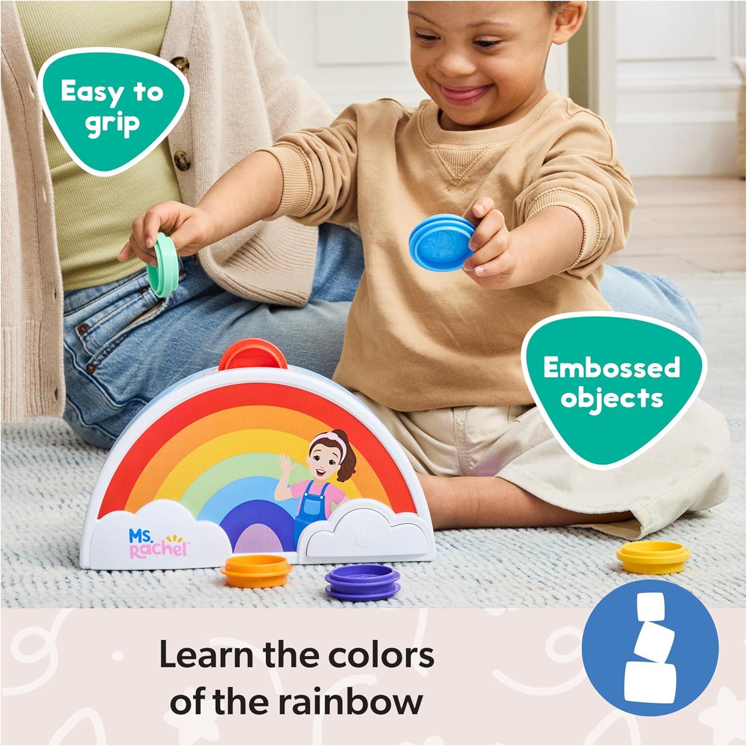 imageMs Rachel Official Electronic Rainbow Color Sorter with Lights Music ampamp Sounds 7 Colors Educational Toys ampamp Toddler Toys for Girls ampamp Boys Ages 12