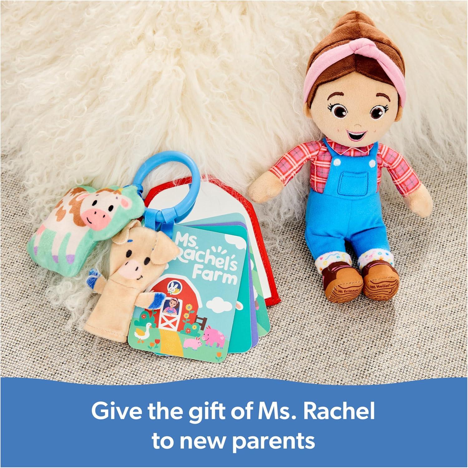 imageMs Rachel Official Farm Friends Baby Registry Gift Set with Plush Animals Cards ampamp Finger Puppet Educational Toys ampamp Baby Toys for Girls ampamp Boys Ages 0