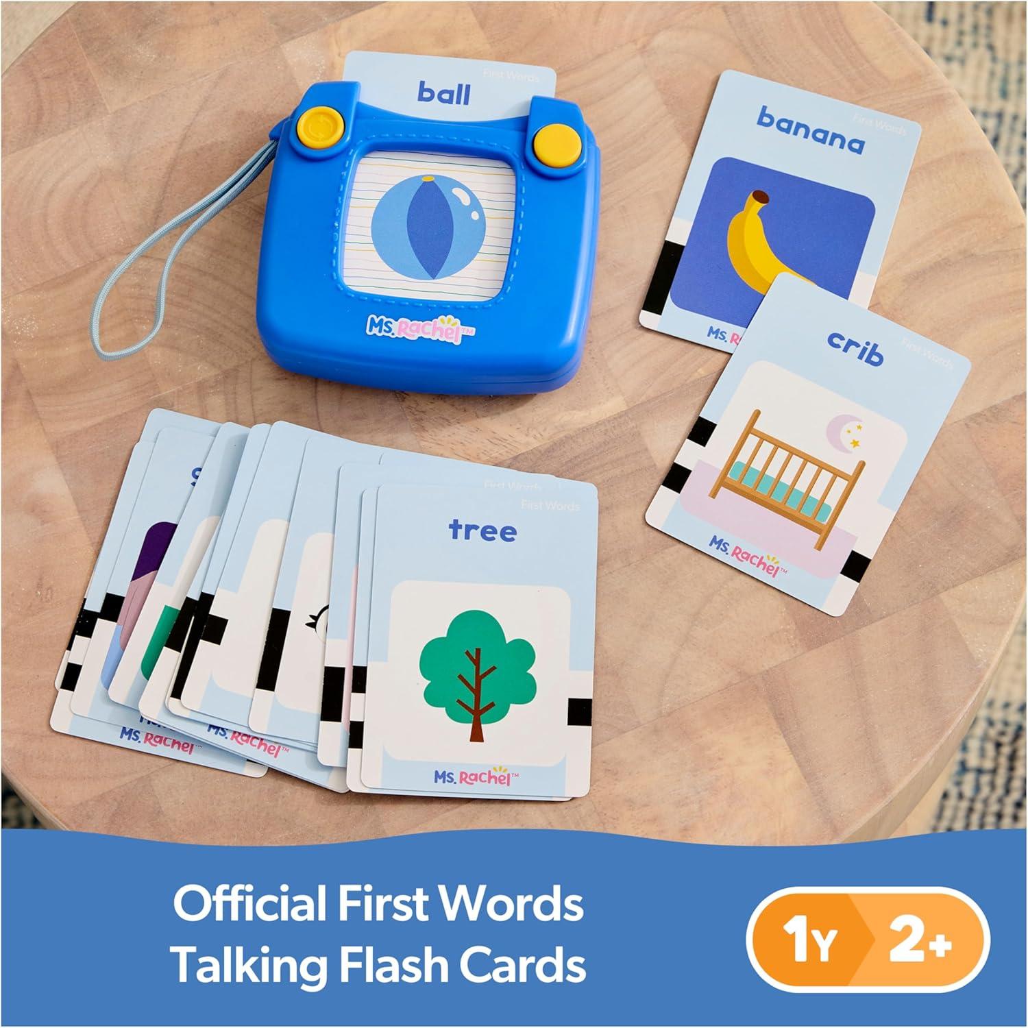 imageMs Rachel Official First Words Talking Flash Cards with Electronic Reader 100 Words Educational Toys ampamp Toddler Toys for Girls ampamp Boys Ages 12