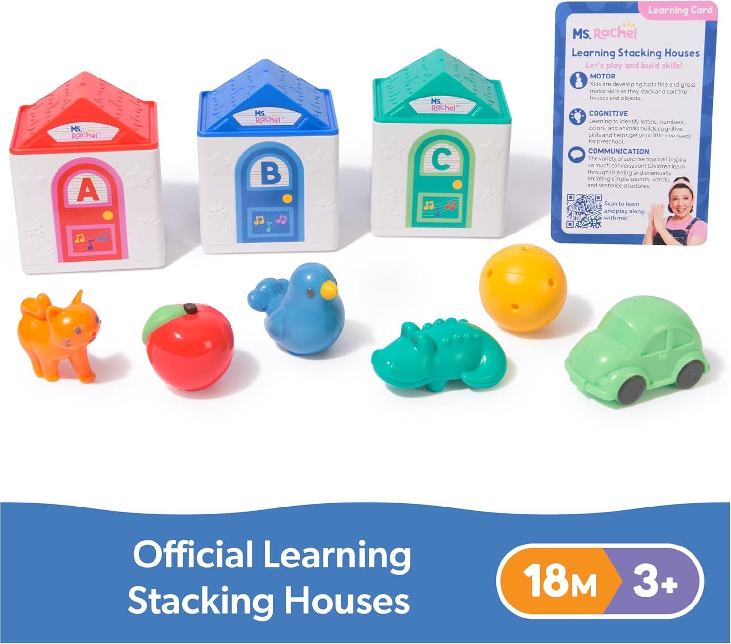 imageMs Rachel Official Learning Stacking House with 6 Surprises to Discover Educational Toys ampamp Toddler Toys for Girls ampamp Boys Ages 18 Months to 3 Years