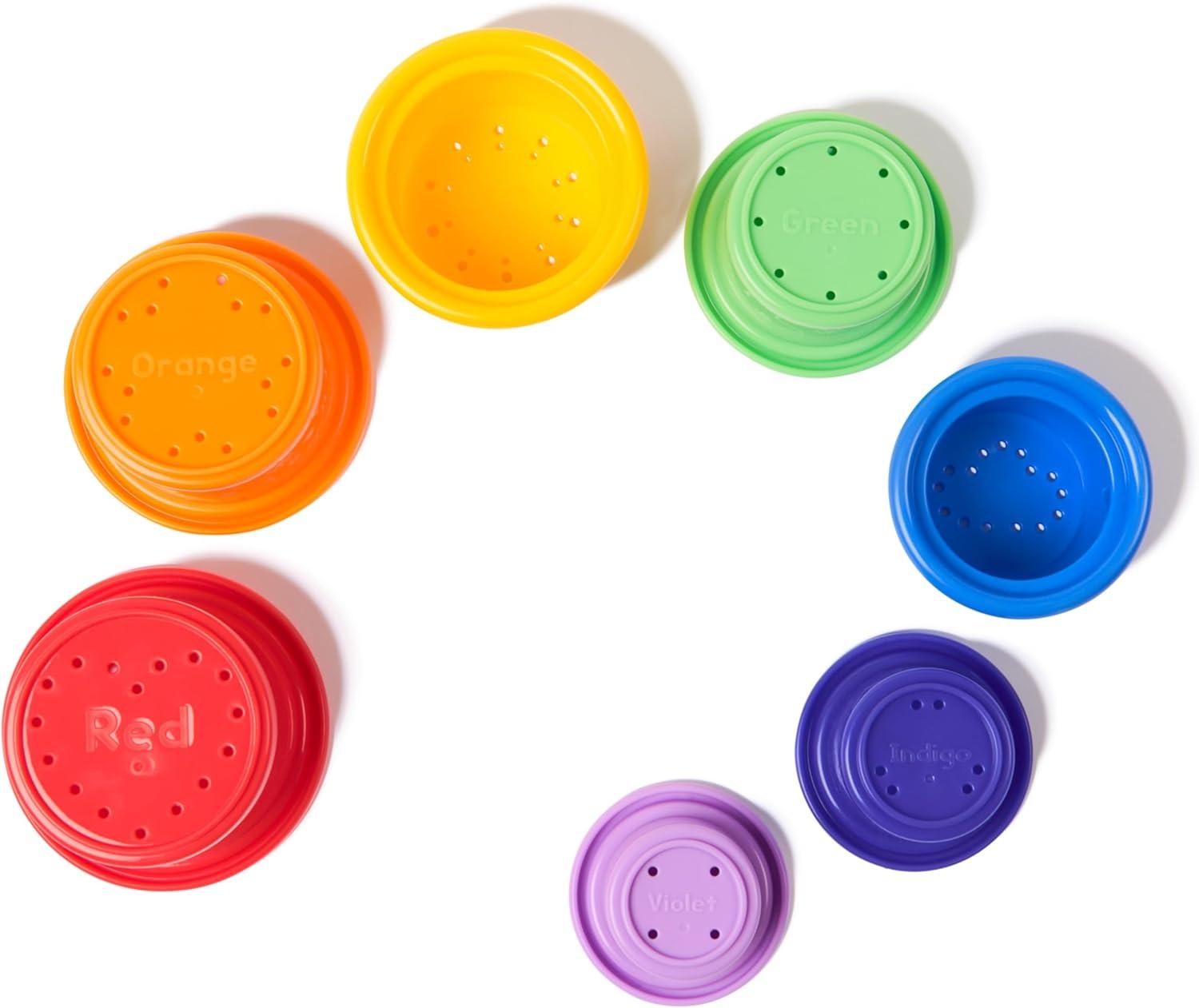 imageMs Rachel Official Rainbow Stacking Cups 7Pack Educational Toys ampamp Toddler Toys for Girls ampamp Boys Ages 6 Months to 2 Years