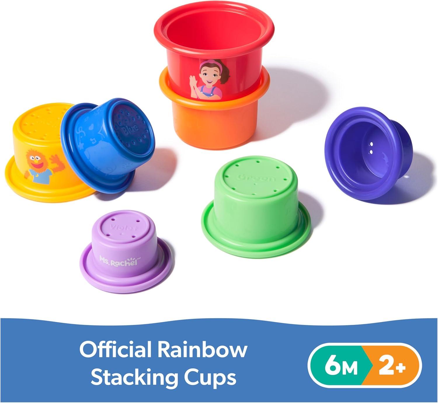 imageMs Rachel Official Rainbow Stacking Cups 7Pack Educational Toys ampamp Toddler Toys for Girls ampamp Boys Ages 6 Months to 2 Years