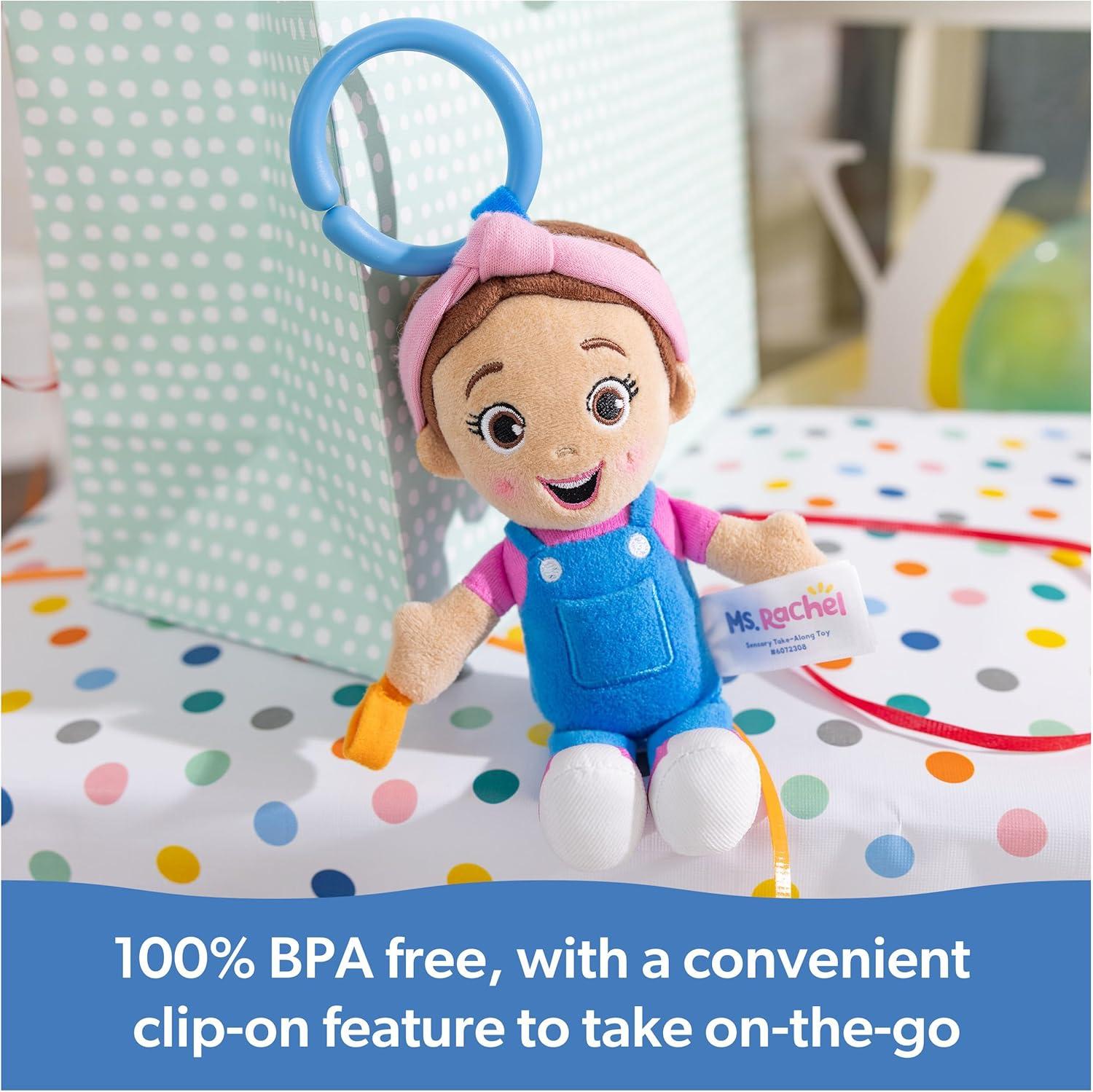 imageMs Rachel Official Sensory TakeAlong Toy Baby Swing ampamp Baby Stroller Teething Toys with Rattle ampamp Clip Toddler Toys for Girls ampamp Boys for Ages 01