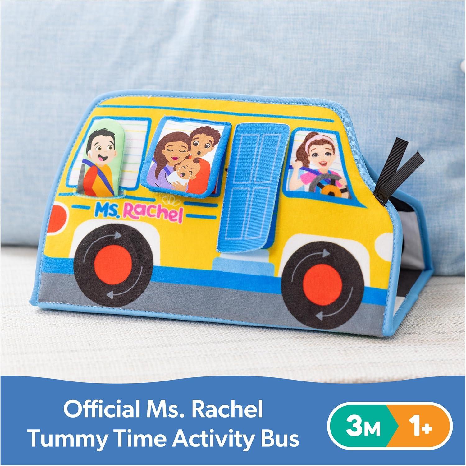 imageMs Rachel Official Tummy Time Activity Bus Folding Play Mat with Baby Mirror ampamp Sensory Toys for Interactive Play Baby Learning Toys for Boys ampamp Girls Ages 01Tummy Time Bus