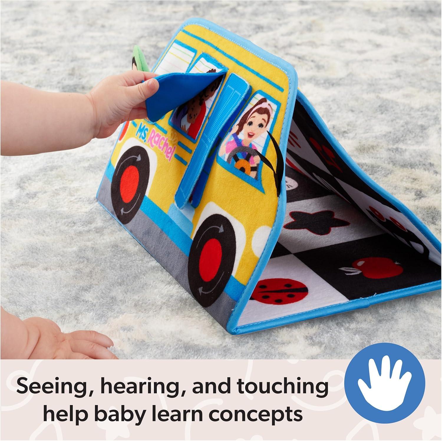 imageMs Rachel Official Tummy Time Activity Bus Folding Play Mat with Baby Mirror ampamp Sensory Toys for Interactive Play Baby Learning Toys for Boys ampamp Girls Ages 01Tummy Time Bus