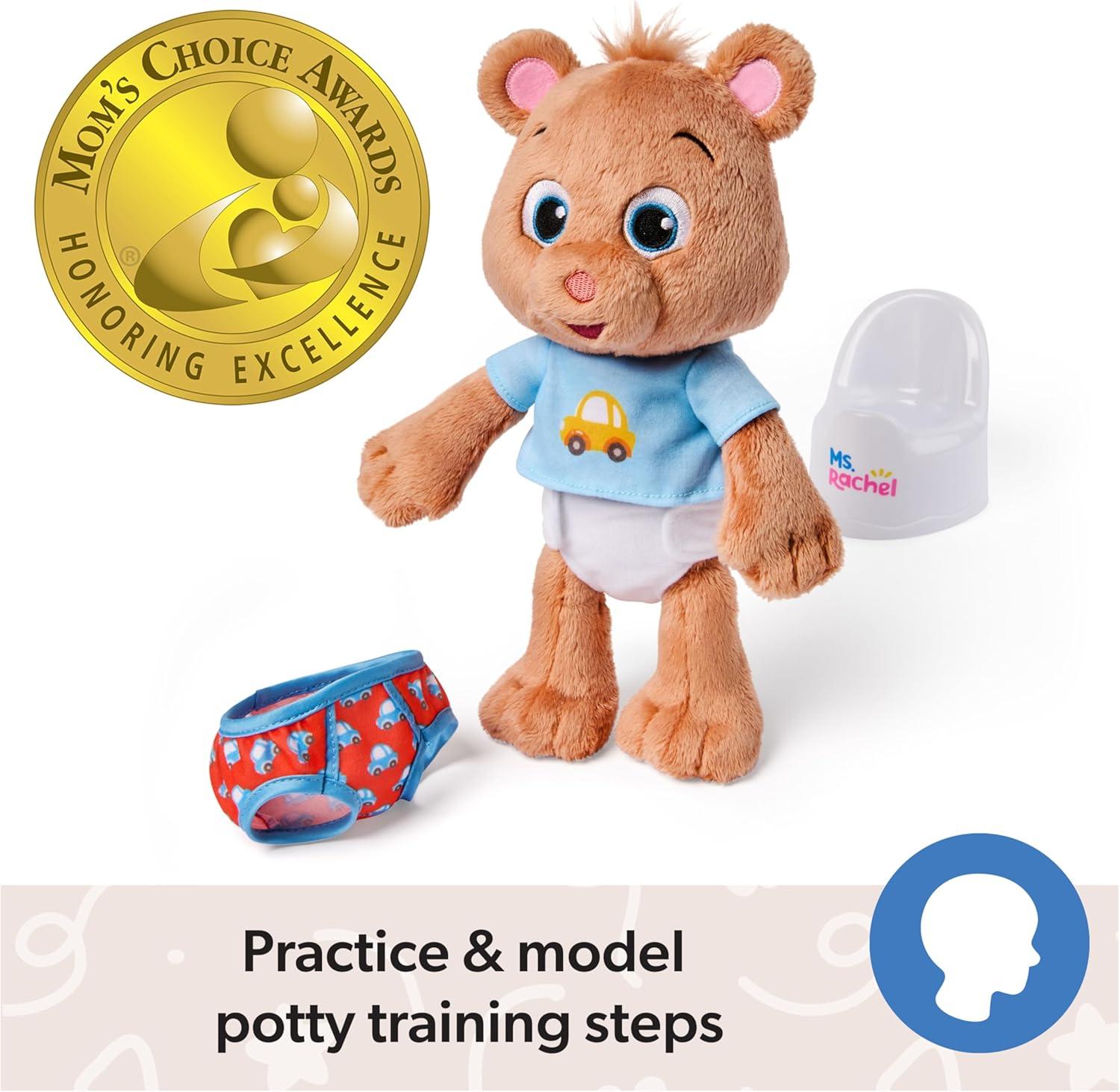 imageMs Rachel Potty Time with Bean 11 Plush Teddy Bear with Play Toilet ampamp Accessories Toddler Toys for Girls ampamp Boys for Ages 18 Months to 3