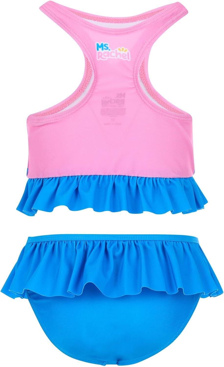 imageMs Rachel Racerback UPF 50 Peplum Tankini Top and Bikini Bottom Swim Set Infant to Little Kid Sizes 12 Months 5Pink Blue