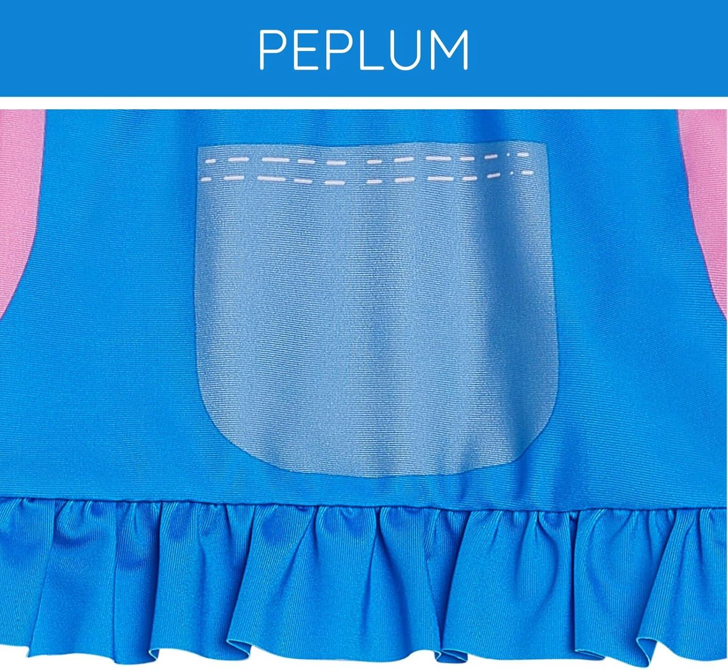 imageMs Rachel Racerback UPF 50 Peplum Tankini Top and Bikini Bottom Swim Set Infant to Little Kid Sizes 12 Months 5Pink Blue