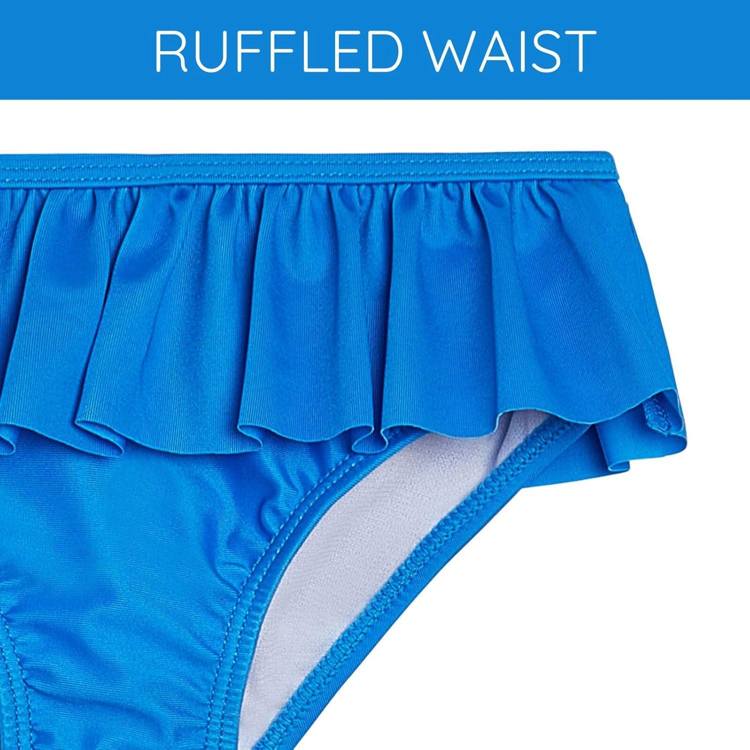 imageMs Rachel Racerback UPF 50 Peplum Tankini Top and Bikini Bottom Swim Set Infant to Little Kid Sizes 12 Months 5Pink Blue