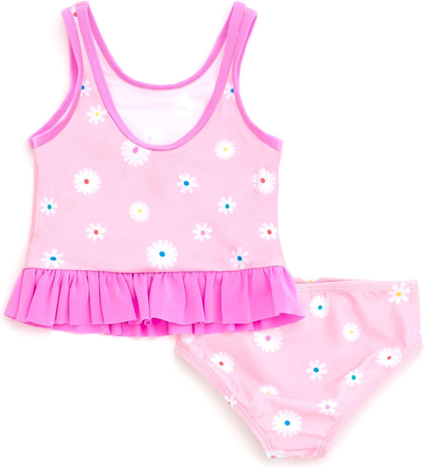 imageMs Rachel Racerback UPF 50 Peplum Tankini Top and Bikini Bottom Swim Set Infant to Little Kid Sizes 12 Months 5Pink
