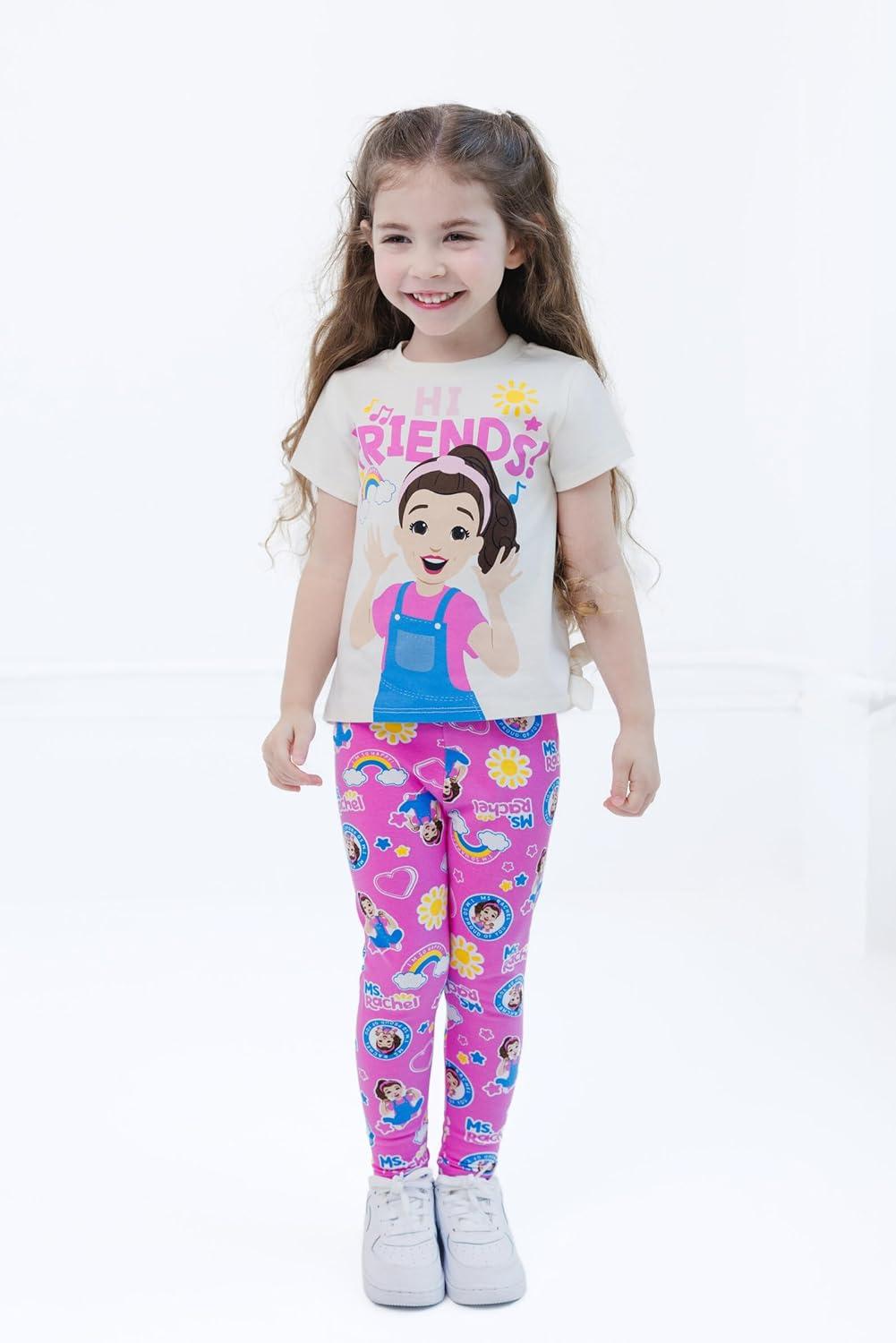 imageMs Rachel TShirt and Leggings Outfit Set Infant to Toddler Sizes 12 Months 5TWhite Pink