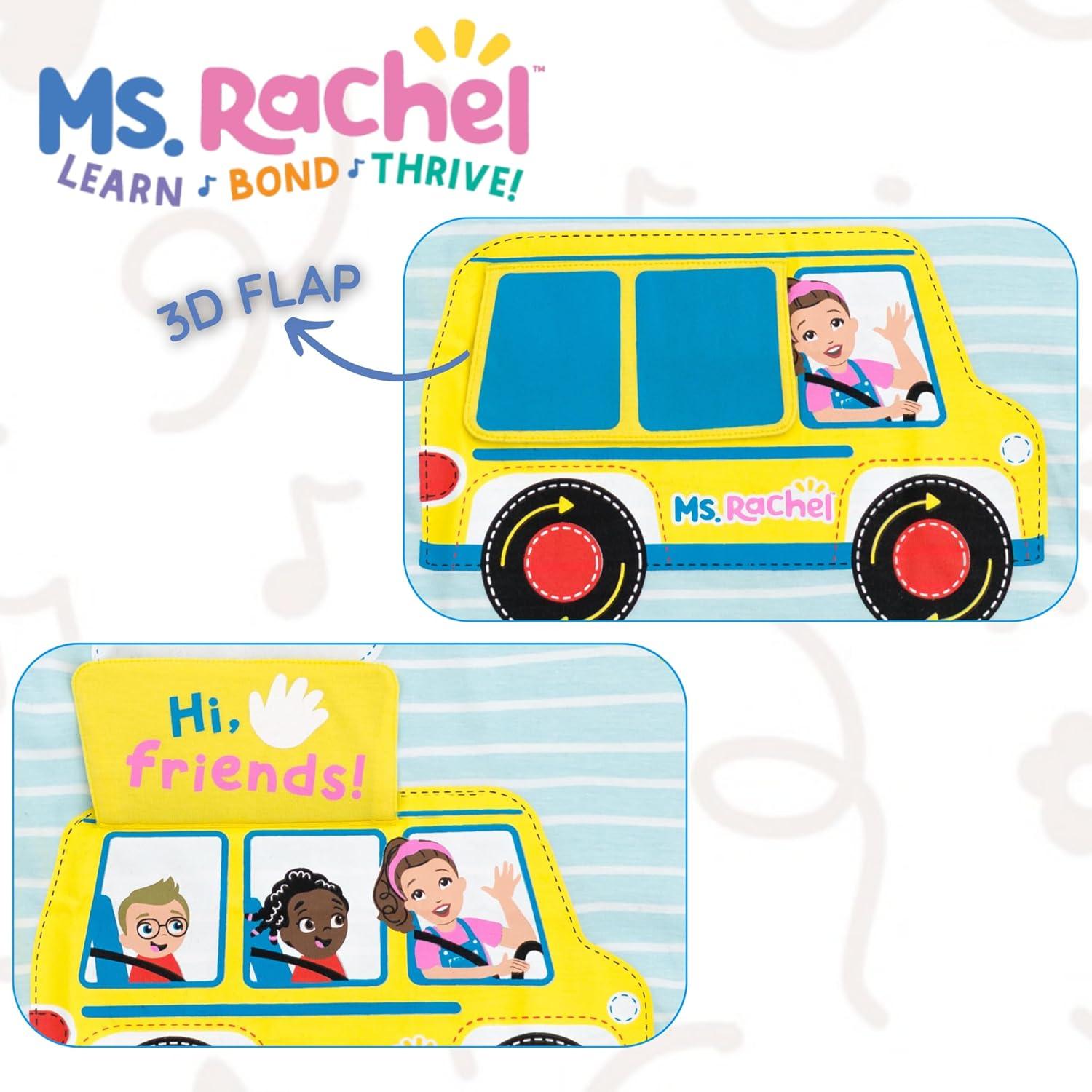 imageMs Rachel TShirt with 3D Flap Infant to Toddler Sizes 12 Months 5TBlue White Stripes Bus