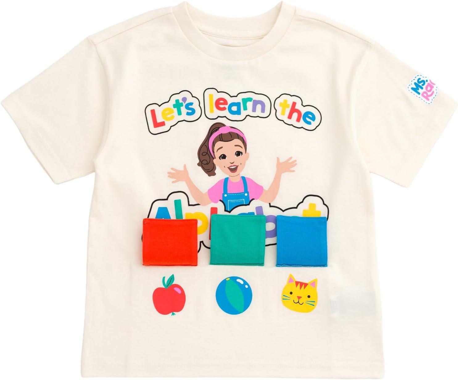 imageMs Rachel TShirt with 3D Flap Infant to Toddler Sizes 12 Months 5TTusk White Abcs