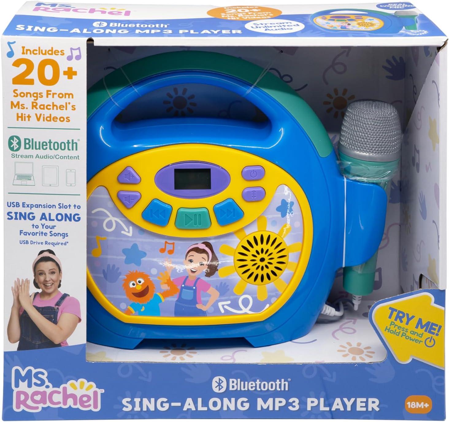 imageeKids Ms Rachel Kids Karaoke Machine Portable Bluetooth Party Speaker with Microphone and Builtin Music Designed for Fans of Ms Rachel Toys