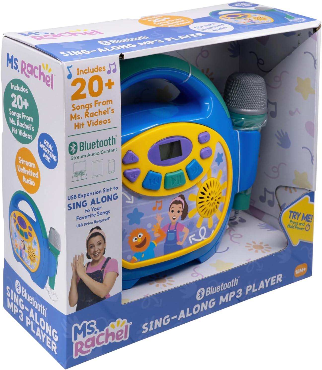 imageeKids Ms Rachel Kids Karaoke Machine Portable Bluetooth Party Speaker with Microphone and Builtin Music Designed for Fans of Ms Rachel Toys