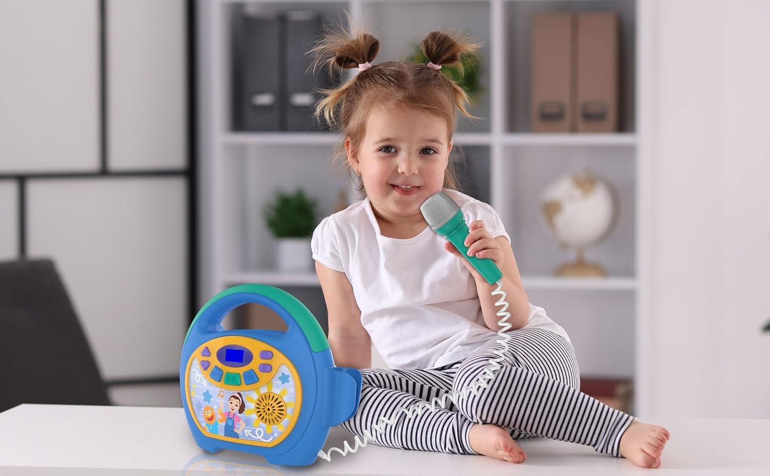 imageeKids Ms Rachel Kids Karaoke Machine Portable Bluetooth Party Speaker with Microphone and Builtin Music Designed for Fans of Ms Rachel Toys