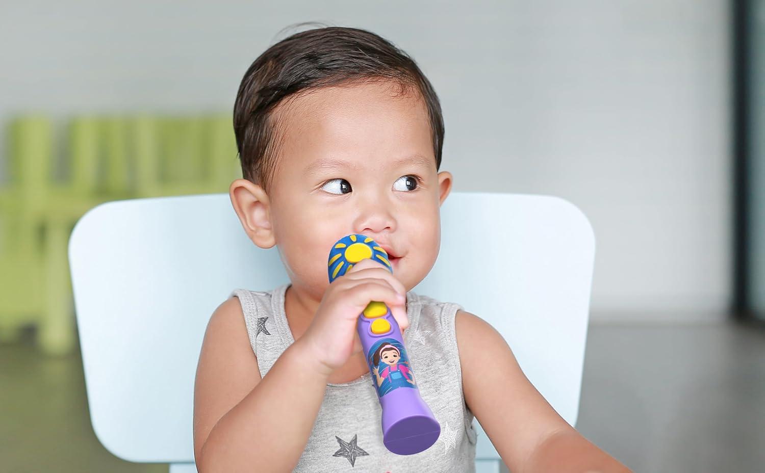 imageeKids Ms Rachel Toy Microphone for Kids Includes Builtin Music and Lights Toddler Toys for Ages 18 Months and Up PurplePurple
