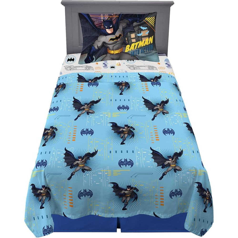 imageFranco Ms Rachel Educational Adventures Bedding Super Soft Cozy 4 Piece Microfiber Sheet Set Full Officially Licensed Product KidsBatman