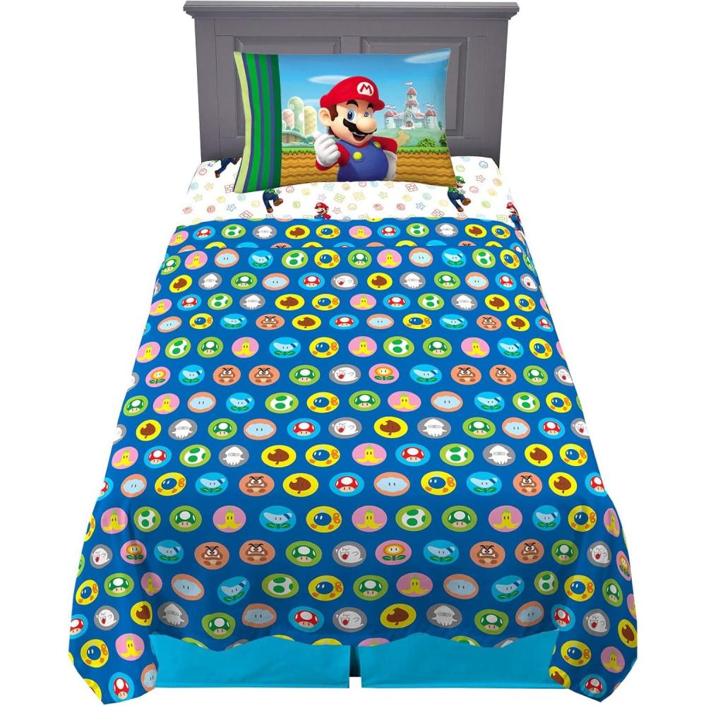 imageFranco Ms Rachel Educational Adventures Bedding Super Soft Cozy 4 Piece Microfiber Sheet Set Full Officially Licensed Product KidsMario