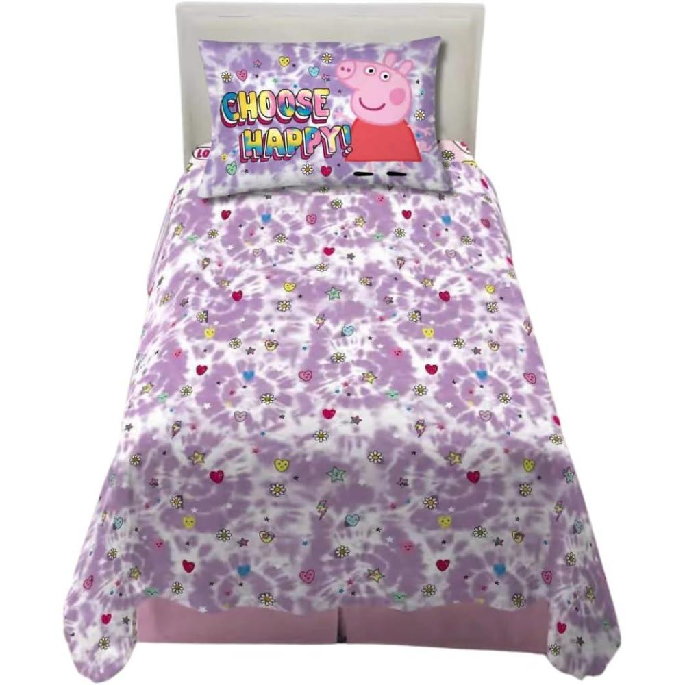 imageFranco Ms Rachel Educational Adventures Bedding Super Soft Cozy 4 Piece Microfiber Sheet Set Full Officially Licensed Product KidsPeppa Pig Tie Dye