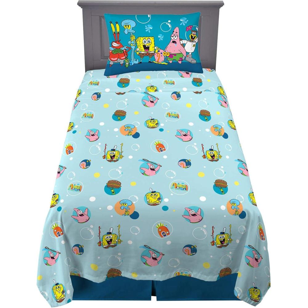 imageFranco Ms Rachel Educational Adventures Bedding Super Soft Cozy 4 Piece Microfiber Sheet Set Full Officially Licensed Product KidsSpongebob Squarepants
