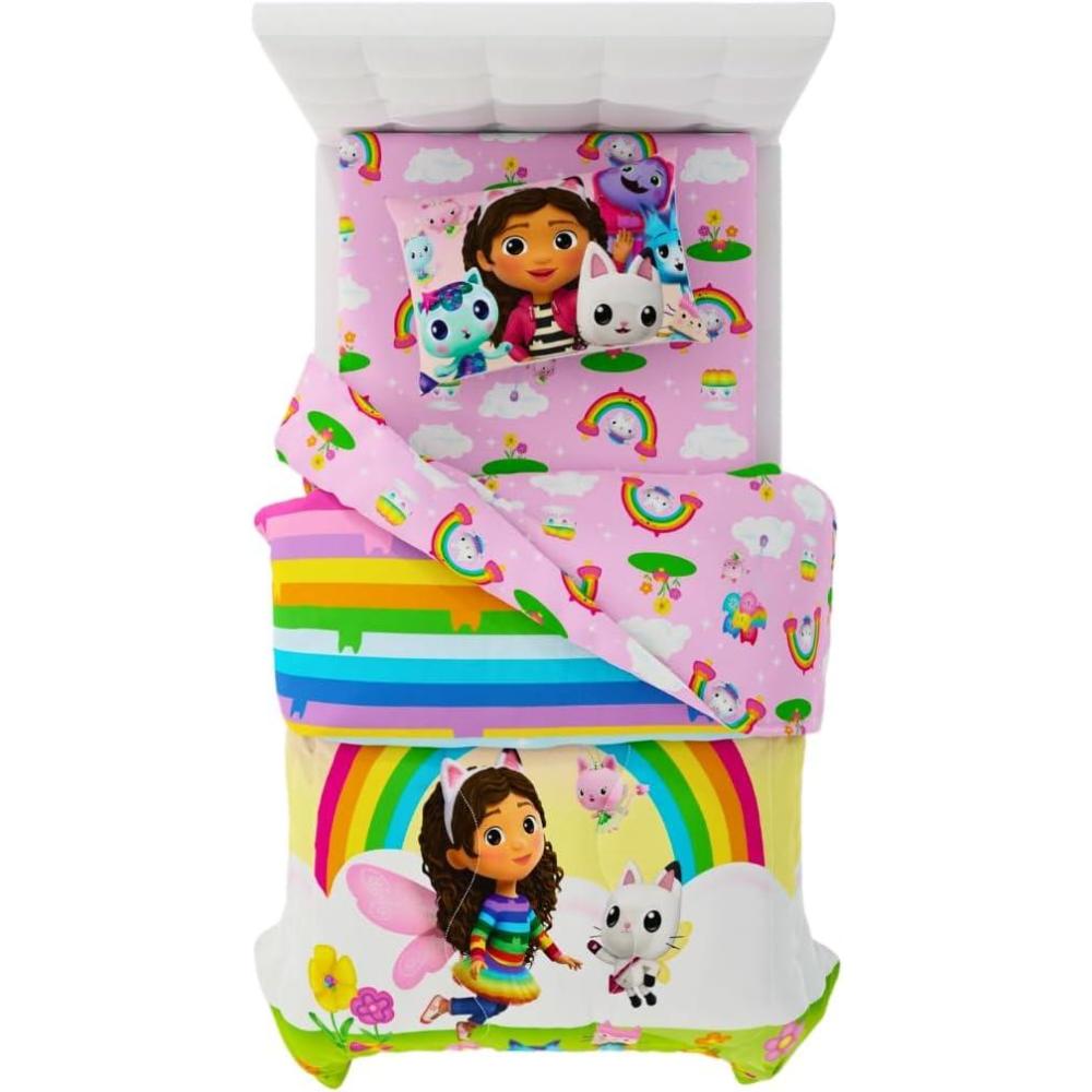 imageFranco Ms Rachel Educational Adventures Dino Learning Kids Bedding Super Soft ampamp Cozy Reversible Microfiber Comforter and Sheet Set 7 Piece Full Size Officially Licensed ProductGabbys Dollhouse Fun Festival Vibes