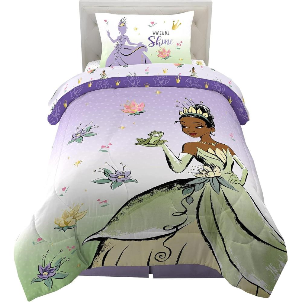 imageFranco Ms Rachel Educational Adventures Kids Bedding Super Soft Microfiber Comforter and Sheet Set 4 Piece Twin Size Officially Licensed ProductDisney Princess Tiana