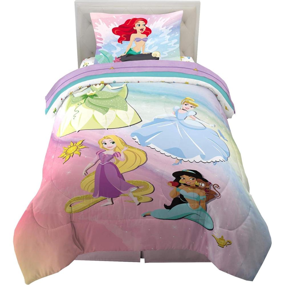 imageFranco Ms Rachel Educational Adventures Kids Bedding Super Soft Microfiber Comforter and Sheet Set 4 Piece Twin Size Officially Licensed ProductDisney Princess
