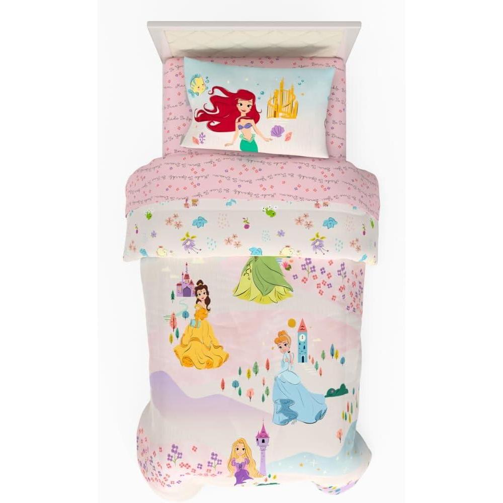 imageFranco Ms Rachel Educational Adventures Kids Bedding Super Soft Microfiber Comforter and Sheet Set 4 Piece Twin Size Officially Licensed ProductDisney Princess Following a Dream